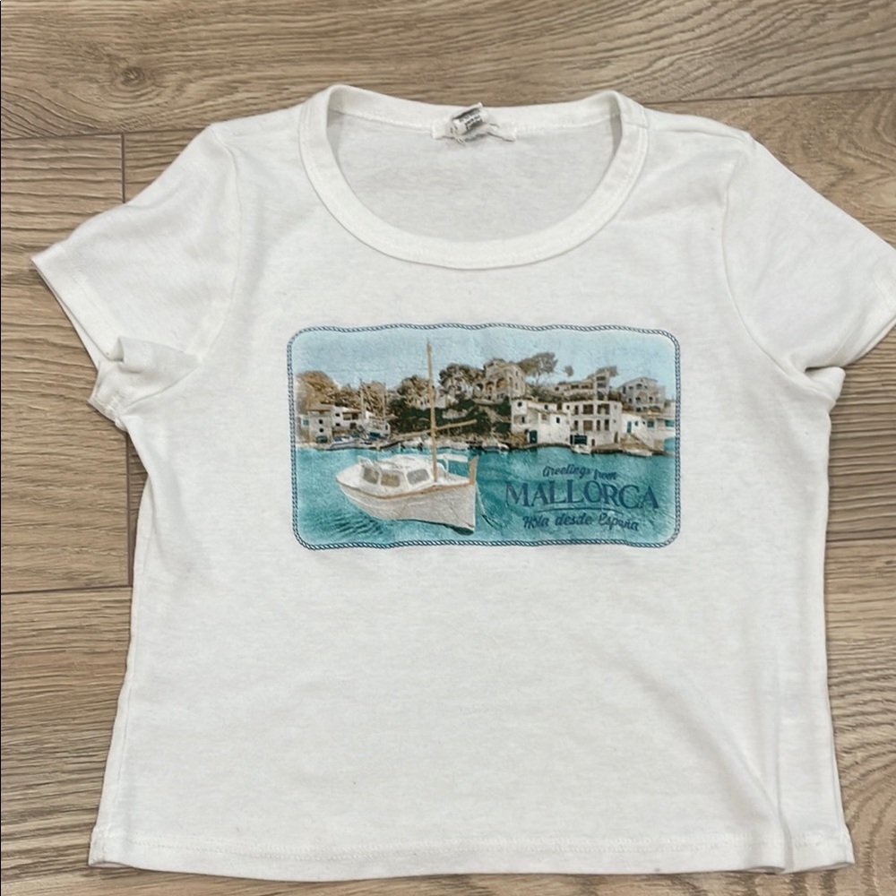 White Kids Shirt with Mallorca Print